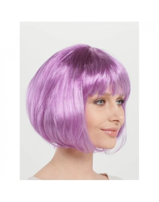 Düz Kesim Küt Parti Peruğu Rose Pembe