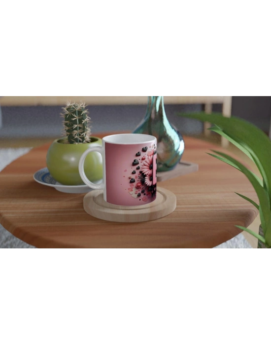 E Harfi Dekoratif Alfabe Kupa Bardak