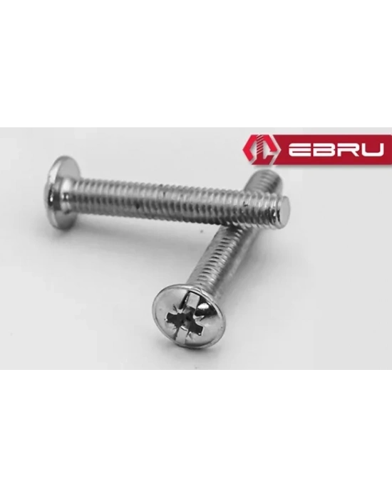 Ebru Yuvarlak Yıldız Başlı Rysb Kulp Vidası, Civata M4x22 - 500 Adet