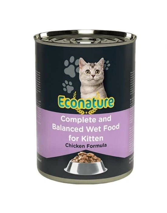 Econature Kitten Tavuklu Yavru Konserve Kedi Maması 1 Adet 400 Gr