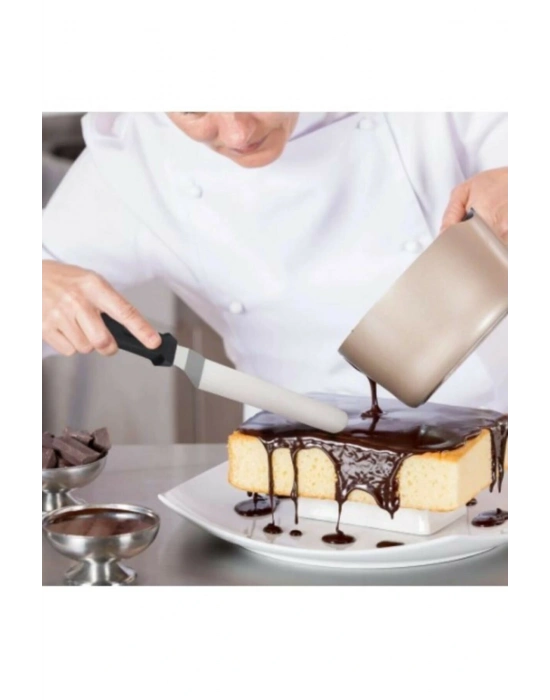 Eğik Pasta Sıvama Spatulası Metal 33 Cm