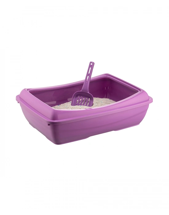 Eğimli Açık Kedi Tuvalet Kum Kabı 12*37*50 cm Karışık Renklerde