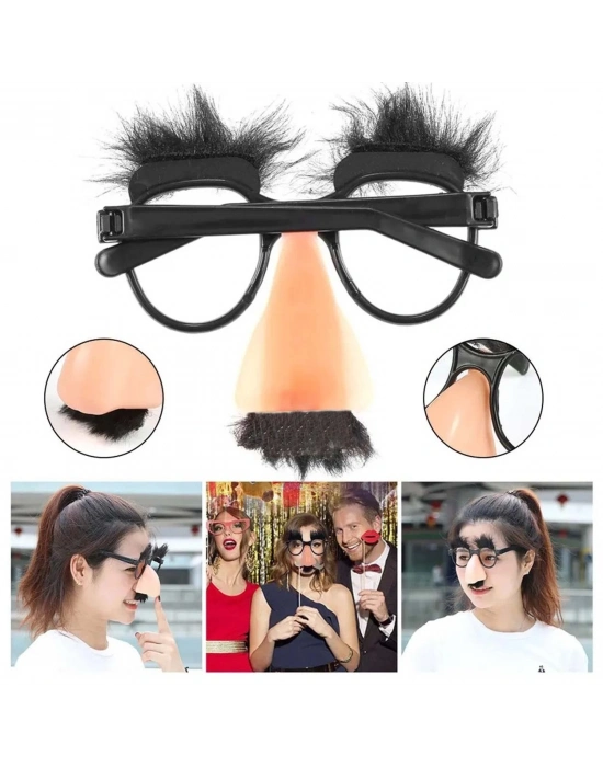 Eğlenceli Kılık Değiştirme Kaş Bıyık Mizah Gözlüğü 9x13 Cm