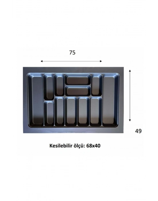 Eko Modüler Kaşıklık 76x49 Cm Antrasit Royaleks-70096