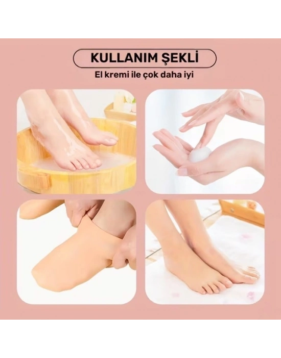 Ekstra Kalın Silikon Jel Ayak Nemlendirici Çorap