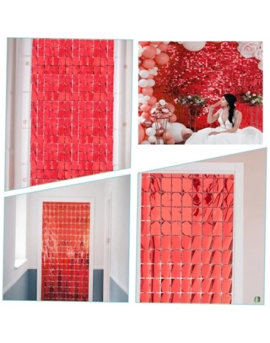 Ekstra Metalize Kırmızı Disko Kapı Perdesi