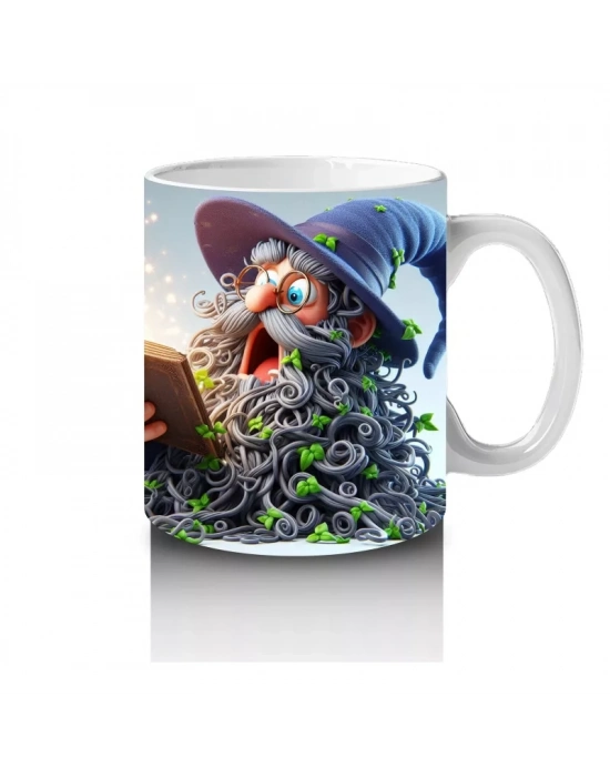 El Ele Tutuşmuş Cadı Kız Figürleriyle Gün Batımı Temalı Cadılar Bayramı Baskılı Kupa