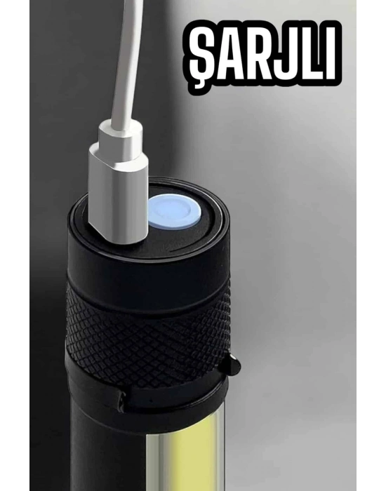 El Feneri Led USB Şarjlı Zoom Mini Led Işık Acil Durum Feneri
