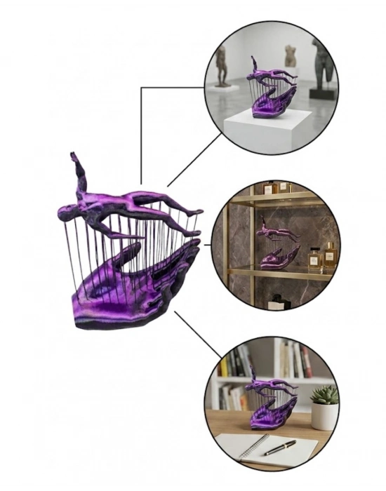 El İnsan Figür 3D Dekoratif Obje Modern Tasarım ve Estetik Görünüm