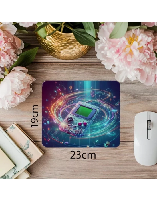 El Konsolu ve Işık İzleri Tasarımlı Mousepad - 19x23 cm 2 mm Dikdörtgen İthal Baskılı Mouse Pad