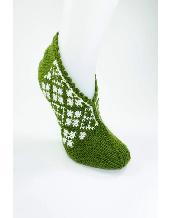 El Örgüsü Kışlık Şık Kadın Yün Patik D10