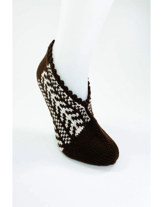 El Örgüsü Kışlık Şık Kadın Yün Patik D8