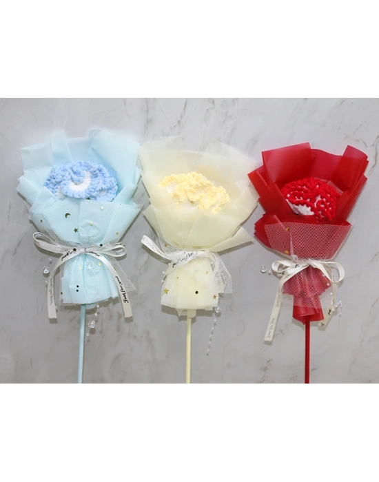 El Örgüsü Tekli Çiçek Buketi