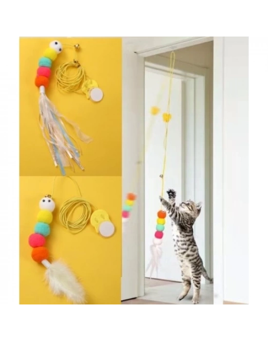 Elastik Yapışkanlı Kedi Oyun Oltası