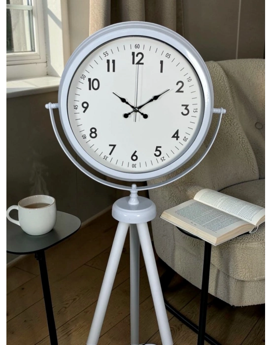 Elegance Beyaz Tripod Ayaklı Saat