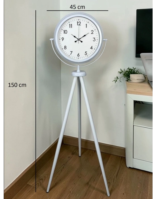 Elegance Beyaz Tripod Ayaklı Saat