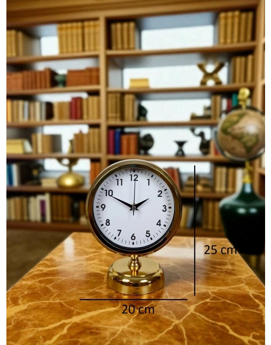 ® Elegance Gold 25 x 20 Cm Metal Masa Saati