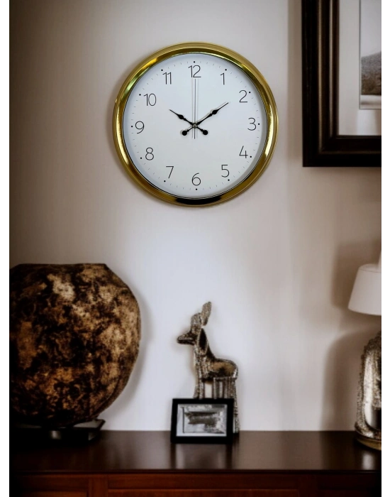 ® Elegance Gold 40 Cm Metal Dekoratif Tasarım Duvar Saati