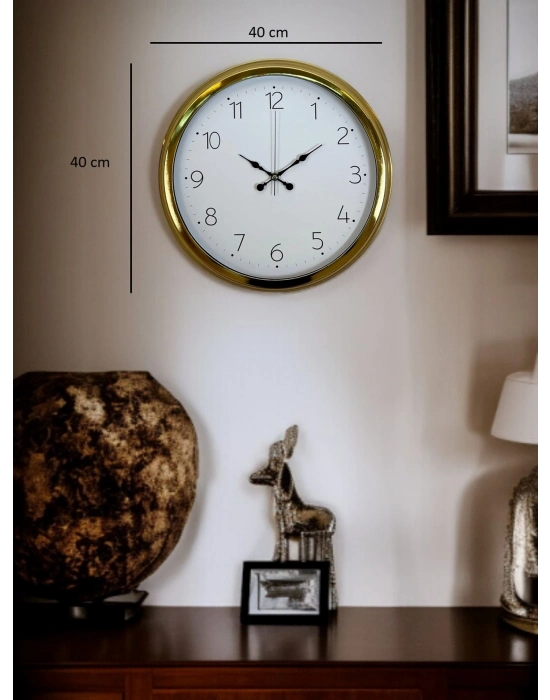 ® Elegance Gold 40 Cm Metal Dekoratif Tasarım Duvar Saati