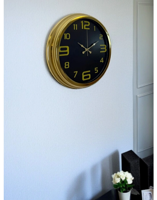 ® Elegance Gold Luxury 40 Cm Metal Duvar Saati