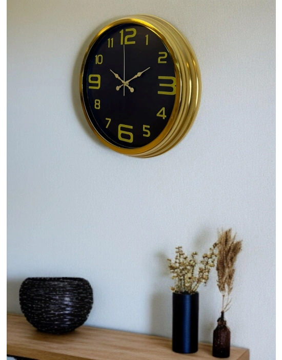 ® Elegance Gold Luxury 40 Cm Metal Duvar Saati