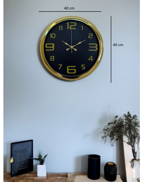 ® Elegance Gold Luxury 40 Cm Metal Duvar Saati