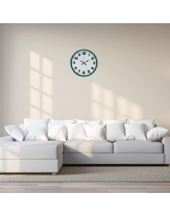 Elegance Turkuaz 36 Cm Duvar Saati