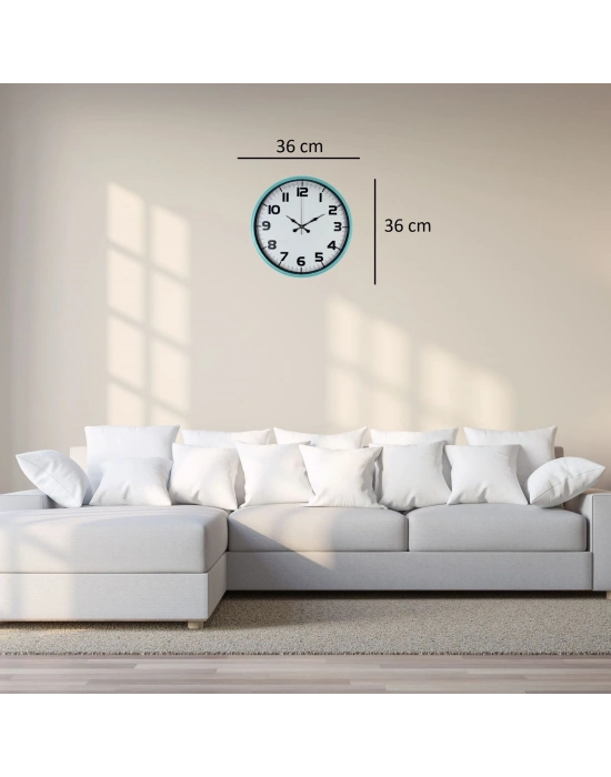 Elegance Turkuaz 36 Cm Duvar Saati