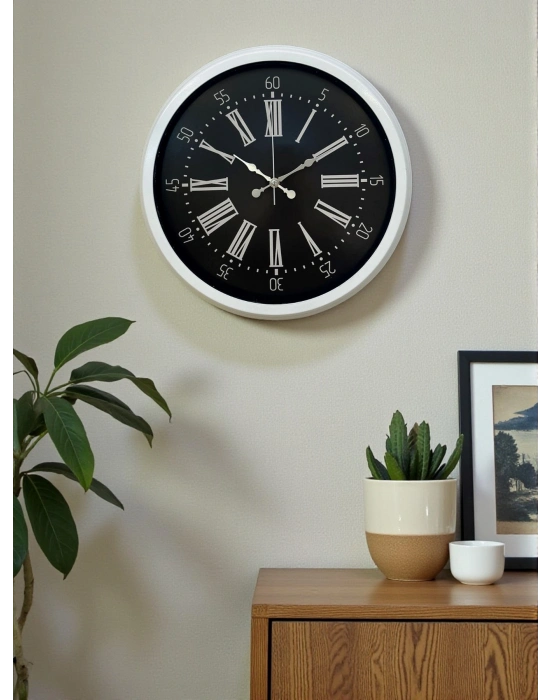 ® Elegance White 40 Cm Metal Duvar Saati