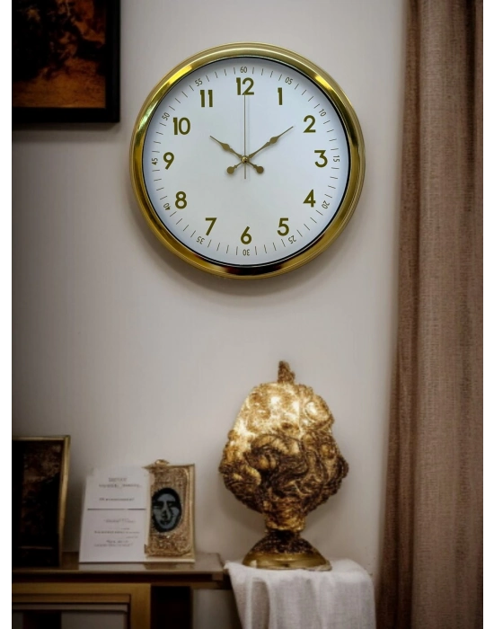 ® Elegant Gold Frame 40 Cm Metal Duvar Saati