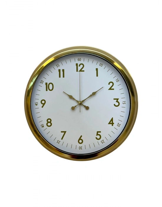 ® Elegant Gold Frame 40 Cm Metal Duvar Saati