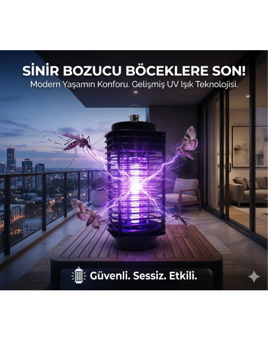 Elektrikli Sinek Öldürücü Cihaz Cız Lamba Mor Işık