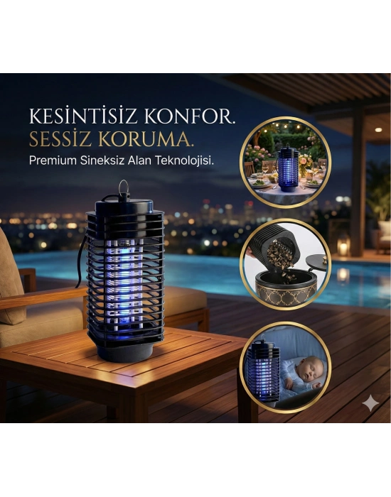 Elektrikli Sinek Öldürücü Cihaz Cız Lamba Mor Işık