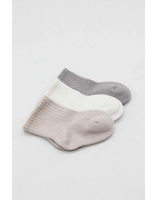 ® Elephant Boy 3lü Penye Soket Çorap 10135 Gri