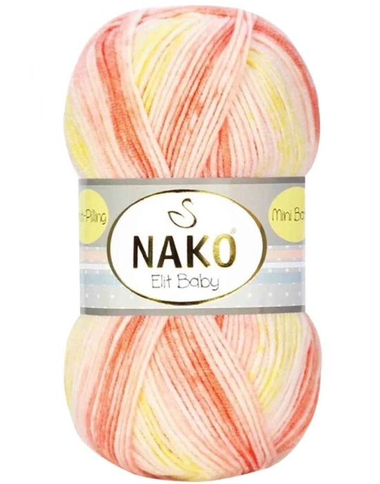 Elit Baby Mini Batik Bebe El Örgü İpi Turuncu Sarı 32430