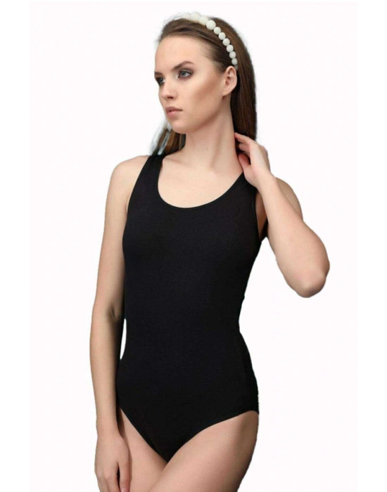 Elit Life Geniş Askılı Kadın Dikişsiz Çıtçıtlı Slip Body Siyah 878