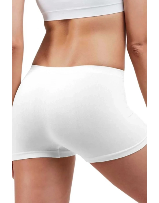 Elite Life Dikişsiz Kadın Boxer Beyaz Şort 830