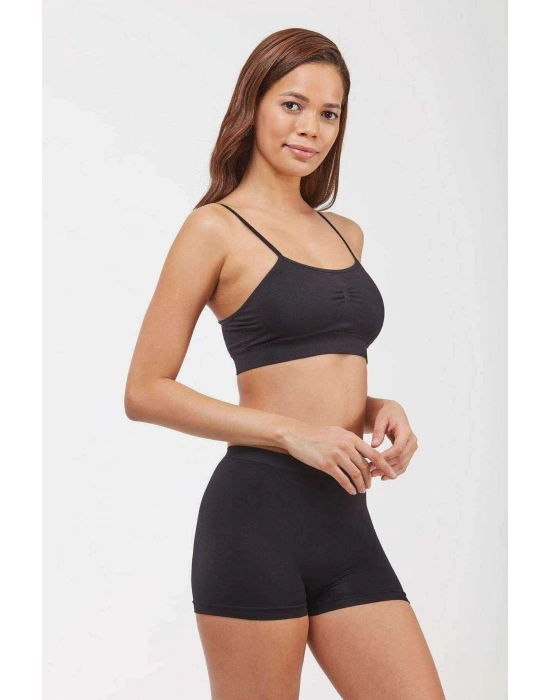 Elite Life Dikişsiz Kadın Boxer Siyah Şort 830