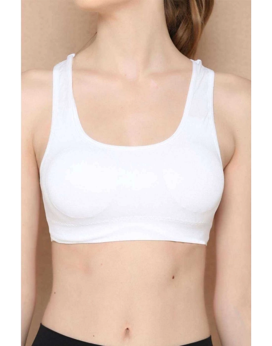 Elite Life Geniş Askılı Kadın Destekli Sporcu Büstiyer Beyaz Sütyen 777