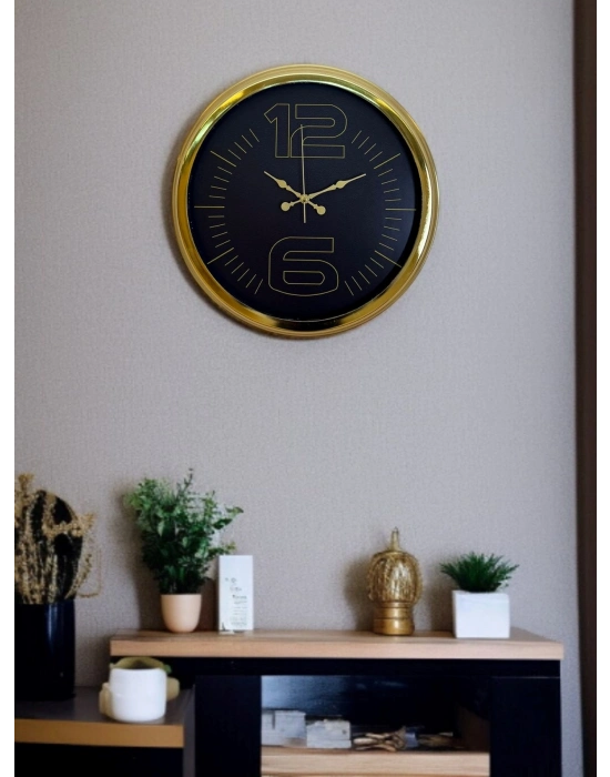 ® Elite Luxury Gold 40 Cm Metal Duvar Saati