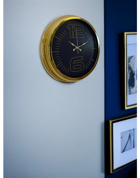 ® Elite Luxury Gold 40 Cm Metal Duvar Saati