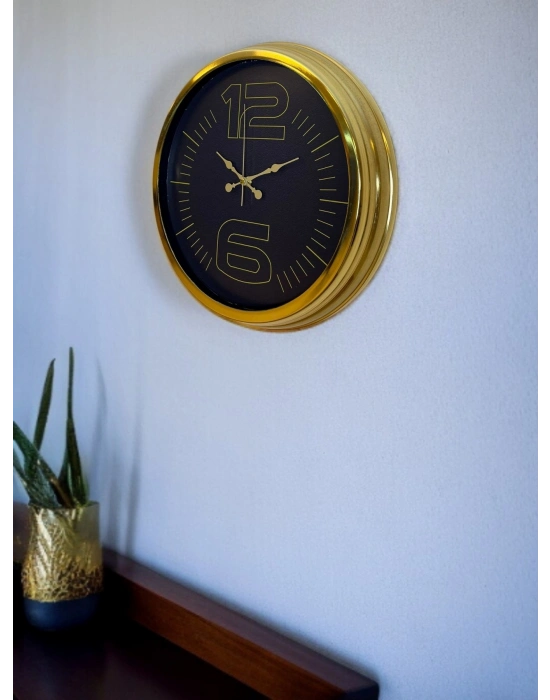 ® Elite Luxury Gold 40 Cm Metal Duvar Saati
