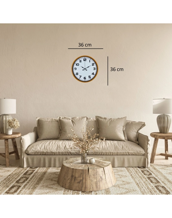 Elite Turuncu 36 Cm Şık Duvar Saati