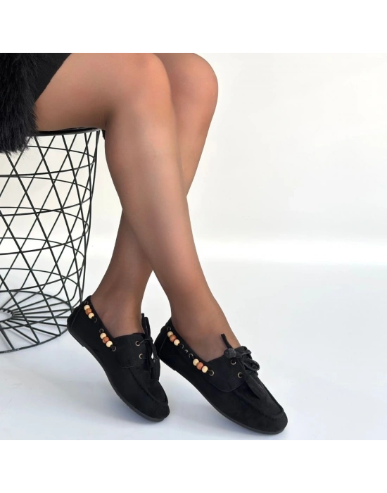 Elora Siyah Süet Babet