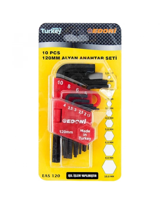 Eltos Edoni 120 Mm 10 Parça Alyan Seti Siyah
