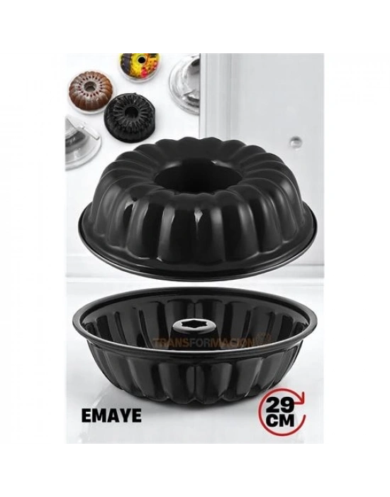 Emaye Kek Kalıbı - Yapışmaz Siyah Emaye Kek Kalıbı 29 CM 721669