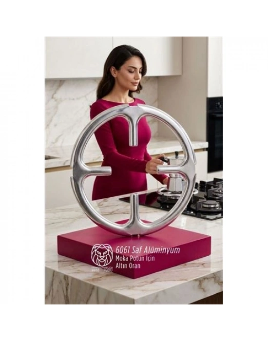 ® Emily Rosewood Serisi Saf Alüminyum Moka Pot ve Cezve Ocak Küçültücü - Kamp Yardımcısı