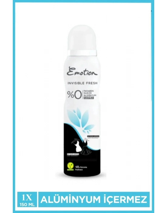 Emotion Invisible Fresh Black & White Kadın Deodorant 150ml Vegan, Leke Bırakmaz