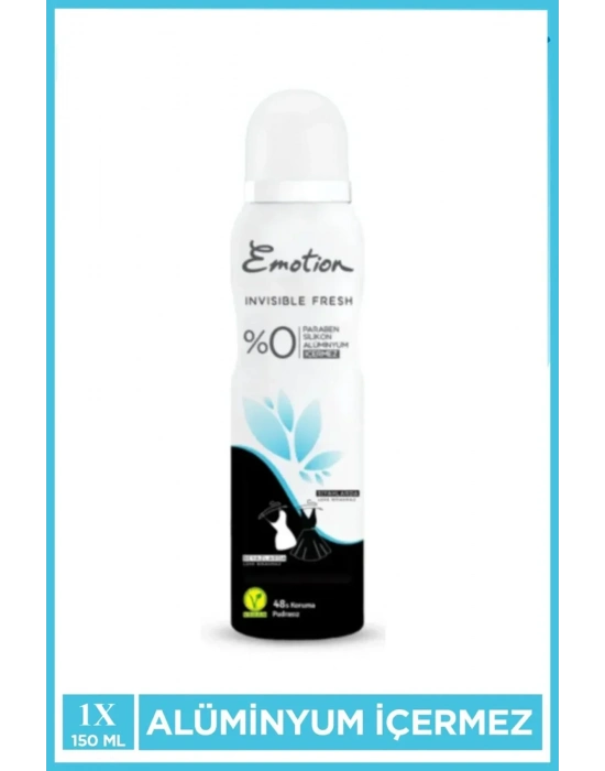 Emotion Invisible Fresh Black & White Kadın Deodorant 150ml Vegan, Leke Bırakmaz