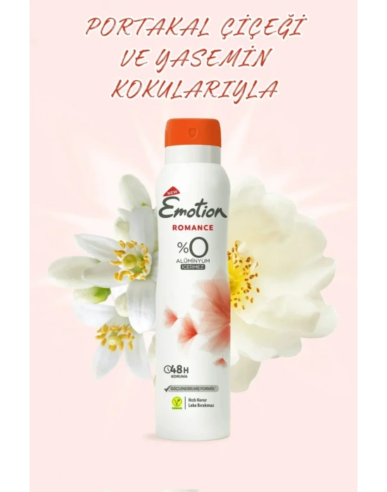 Emotion Romance Kadın Vegan Deodorant 150 Ml Hızlı Kurur, Leke Bırakmaz